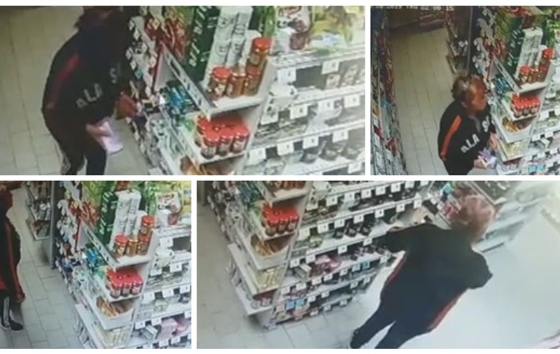 VIDEO | O femeie a fost prinsă la furat de dulciuri dintr-un magazin. Până la venirea poliției a băut și o bere!