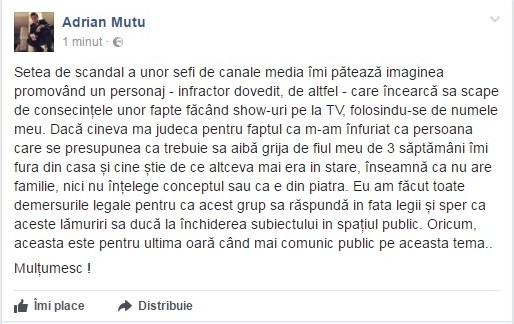 Mesajul lui Mutu