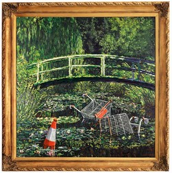 Lucrarea lui Banksy ”Show me the Monet” | Foto: Sotheby’s