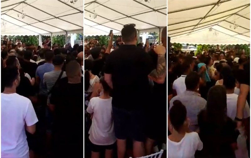 VIDEO | Imagini incredibile de la priveghiul lui Emi Pian. Zeci de oameni înghesuiți, fără mască de protecție. Poliția a dat amenzi de 14.000 de lei