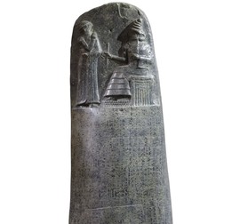 Partea superioară a stelei cu Codul lui Hammurabi