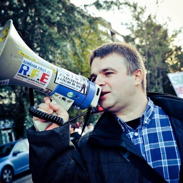George Epurescu în timpul unei acțiuni sindicale | Foto Facebook