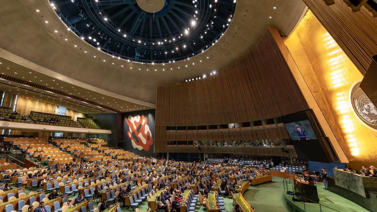 Pozele de la discursul lui Nicușor Dan la ONU: sala, ocupată doar parțial, a atras atenția