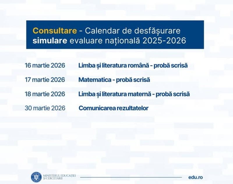 Când vor avea loc examenele de BAC și Evaluare Națională în 2026: Ministerul Educației a publicat proiectele de ordin