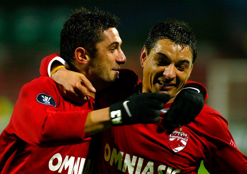 Ionel Ganea (dreapta), pe vremea când juca la Dinamo