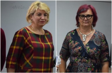 Mariana Elisabeta Cătănescu (stânga) și Elena Mustață conduc Inspectoratul Școlar Județean Vaslui
