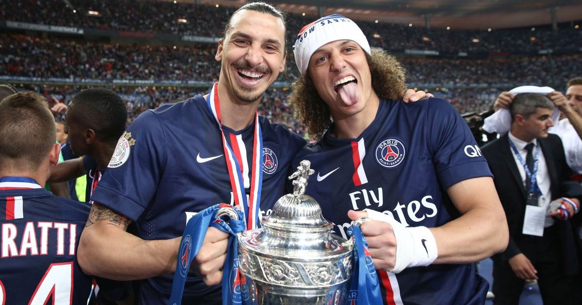 Info - Zlatan Ibrahimovic annonce la fin de sa carrière à 41 ans - Zlatan Ibrahimovic et David Luiz - Le Psg remporte la Coupe de France contre l'A.J Auxerre au Stade de France à Saint-Denis le 30 mai 2015. Le Psg a remporté le titre sur le score de 1à 0. French Cup Final between A.J Auxerre and Paris Saint-Germain FC at Stade de France on may 30, 2015 in Paris, France.