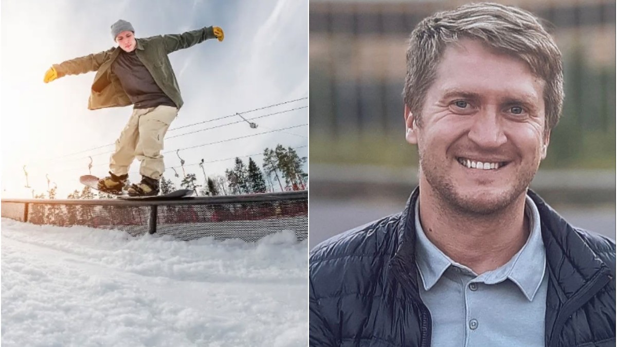 Colaj cu Nikita Valerievich Vasiliev. in stanga in suprins in timpul unor antrenamente pe o placa, iarna, pe zapada, in dreapta o imagine tip portret, cu el surprins zambind