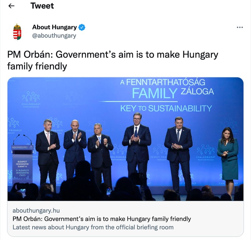 Scopul guvernului este să facă Ungaria o țară prietenoasă cu familiile, a fost mesajul premierului ungar la summitul pentru demografie.&nbsp;