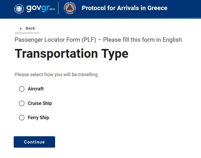 Pe formularul de intrare în Grecia nu mai există opțiunea ”cu mașina”. Turiștii care nu au completat deja formularul mai pot trece granița terestră