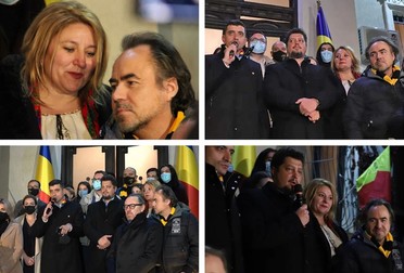 Bobby Păunescu, alături de liderii AUR, în seara alegerilor