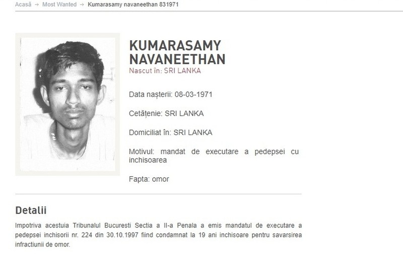 Un srilankez care a ucis un străin la București și a fost prins după 33 de ani, în Germania, va fi adus în România