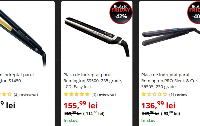 Plăci de păr ieftine de Black Friday 2017
