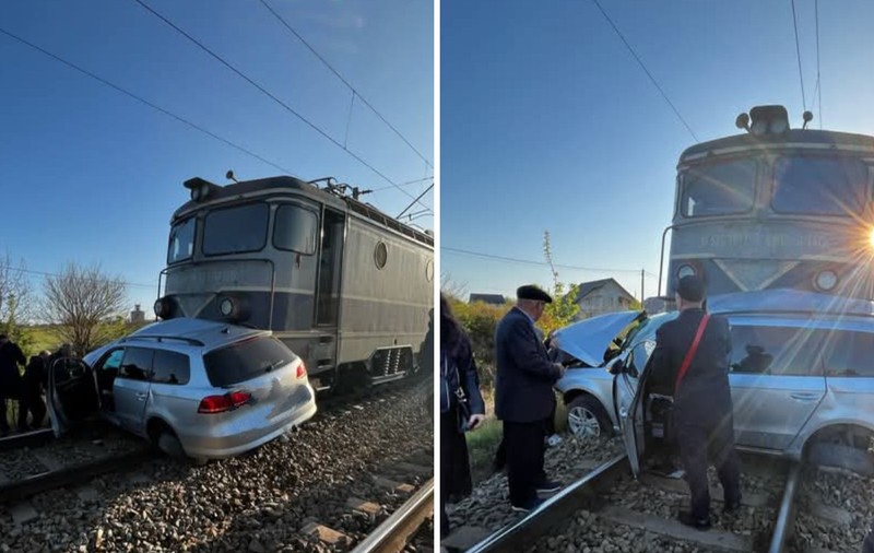 Mașină lovită de tren, la Podul Iloaiei, lângă Iași. Șoferul, găsit în stop cardio-respirator, a murit