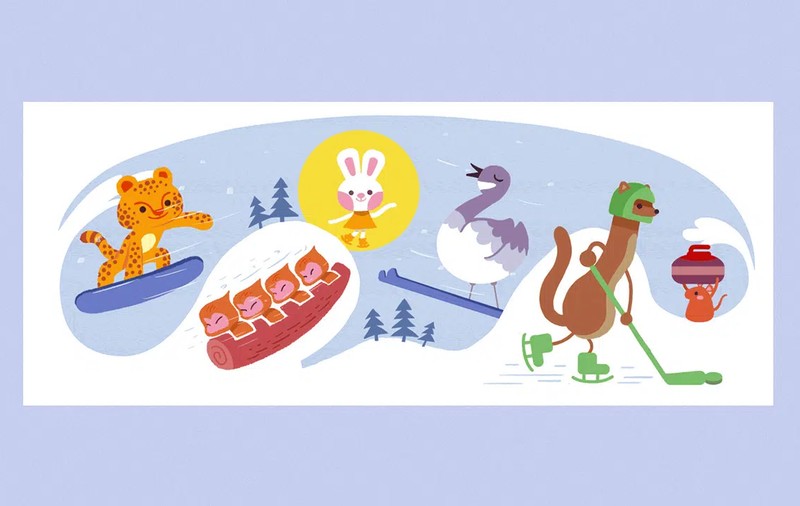 Deschiderea Jocurilor Olimpice de iarnă, celebrată de Google printr-un doodle animat