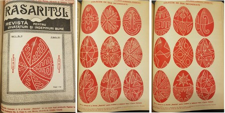 Suplimentul de Paşte al ziarului "Răsăritul", publicat în aprilie 1919, în care sunt prezentate modele de încondeiere a a ouălelor