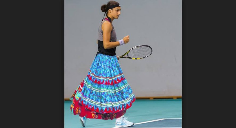 Caroline Garcia, îmbrăcată în fustă de țigancă