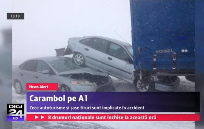 ACCIDENT CU ZECI DE MAŞINI ŞI TIRURI, PE A1! | FOTO
