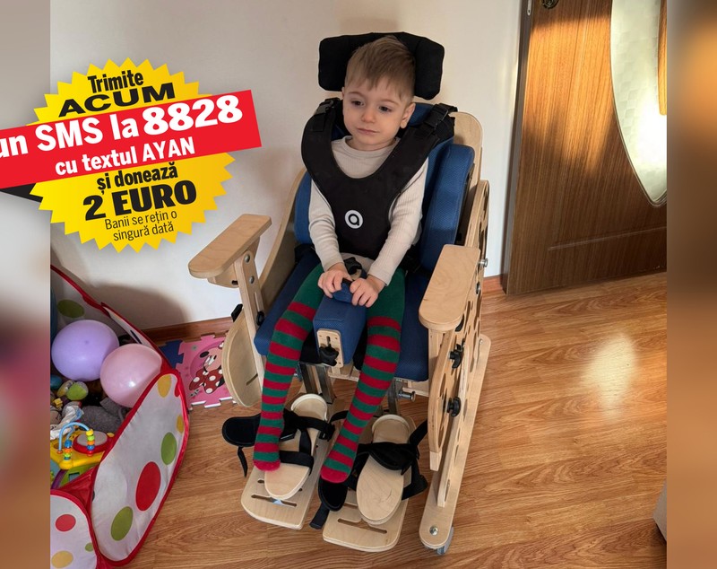 Ayan, care suferă de o boală genetică rară, poate fi tratat în Slovacia. Băiețelul de patru ani are nevoie de 7.000 de euro pentru transplantul cu celule stem, recomandat de specialiști