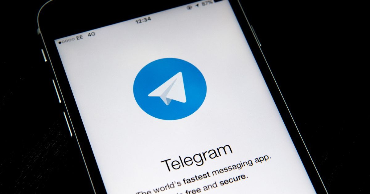 O imagine de aproape a aplicației de mesagerie Telegram, văzută pe un smartphone pe 25 mai 2017, la Londra, Anglia