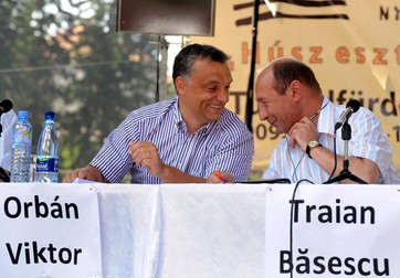 Victor Orbán și Traian Băsescu, la aceeași tabără din 2009 Foto: EPA