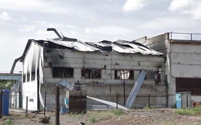 Efectele exploziei asupra uneia dintre barăcile închisorii din Olenivka. Foto: Profimedia