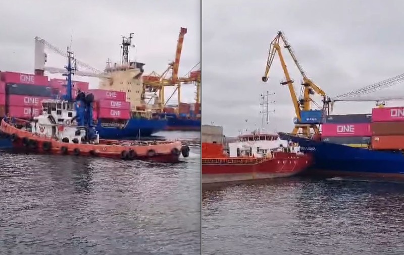 Trei nave au fost implicate într-un accident în Portul Constanța. Momentul impactului | VIDEO