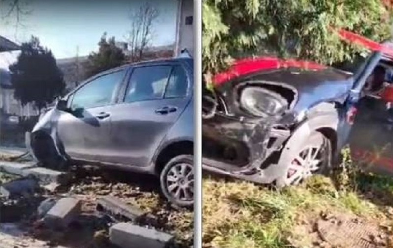 O șoferiță a încurcat frâna cu acceleraţia şi a făcut accident în curtea Spitalului Victor Babeș din Timișoara