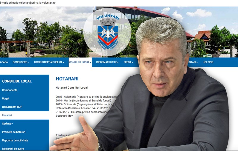Cât costă primăria secretă? Voluntari, orașul păstorit de Pandele, are televiziune națională și radio, dar documente publice sunt ținute la sertar