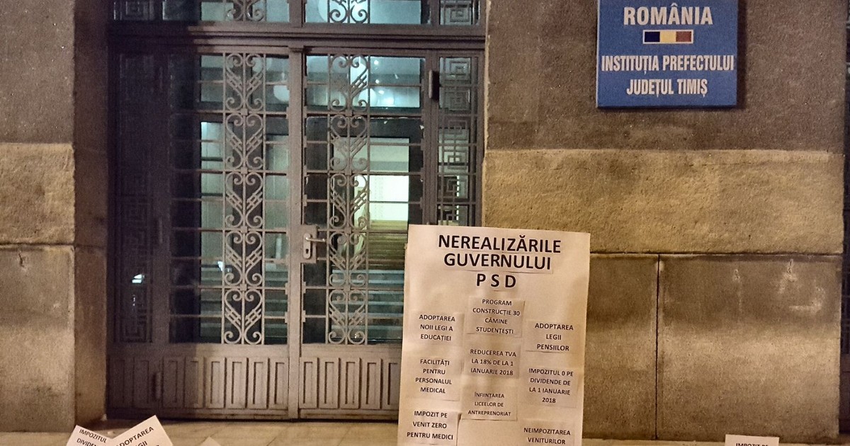 Mesajele tinerilor din PNL Timiș pentru Guvernul PSD, puse în dovleci de Halloween