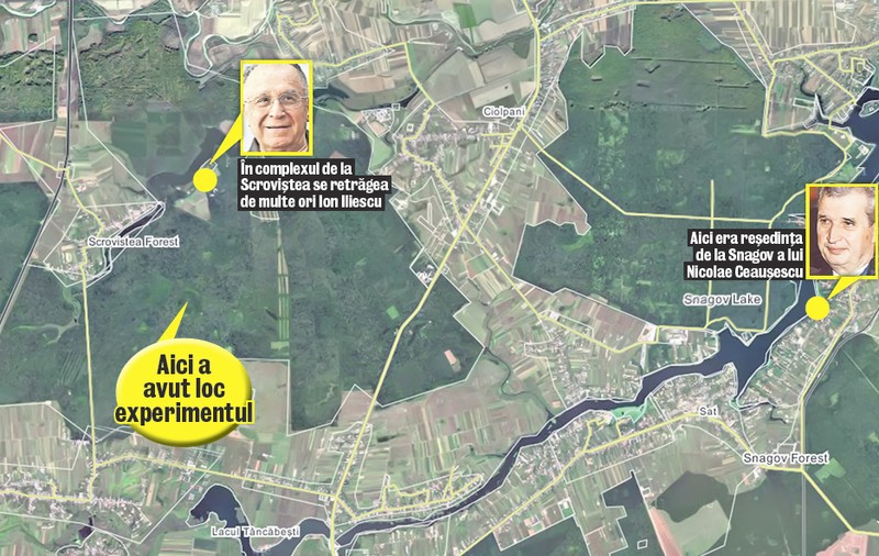 Un experiment eşuat, efectuat pe plante cu substanţe radioactive, s-a petrecut în 1974, în apropierea vilei lui Ceauşescu de la Snagov
