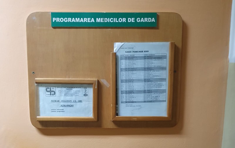 Au pus gărzile la loc! Clinica ORL a Spitalului Municipal Timișoara a repus tabelul cu gărzi după articolul Libertatea﻿