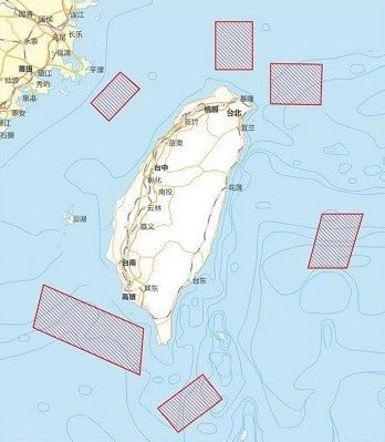 Cele șase zone din jurul Taiwanului în care China va efectua exerciții militare în perioada 4-7 august | Foto: Taiwannews.com