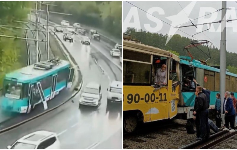 Un tramvai scăpat de sub control a aruncat într-o curbă pasageri în fața mașinilor, apoi s-a ciocnit de alt tramvai, în Rusia. Un mort și peste 90 de răniți