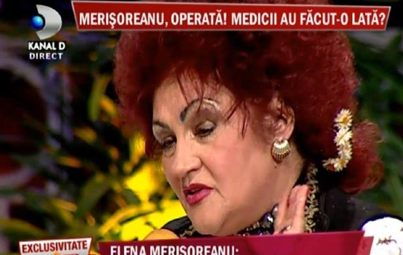 Elena Merişoreanu, CHIN pe masa de operaţie. Au vrut să-i şteargă machiajul, dar n-au ştiut că este permanent