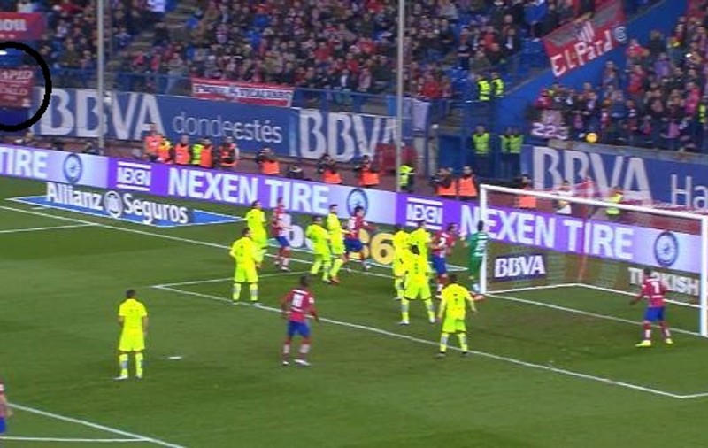Chiar sunt peste tot acasă! ^Un banner al Rapidului a ajuns pe ”Vicente Calderon”, la meciul Atletico Madrid - Levante! / VIDEO