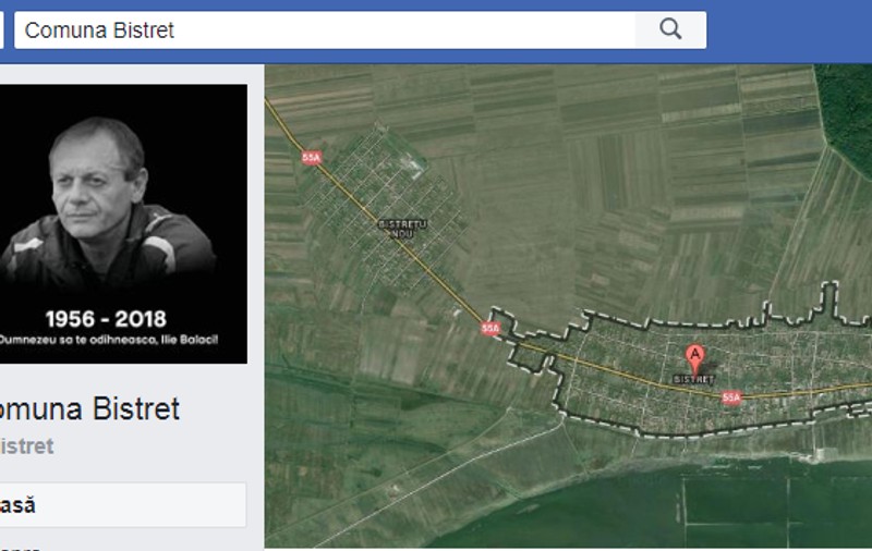 Ilie Balaci este omagiat pe facebook de edilii comunei Bistreț, acolo unde s-a născut fostul mare fotbalist