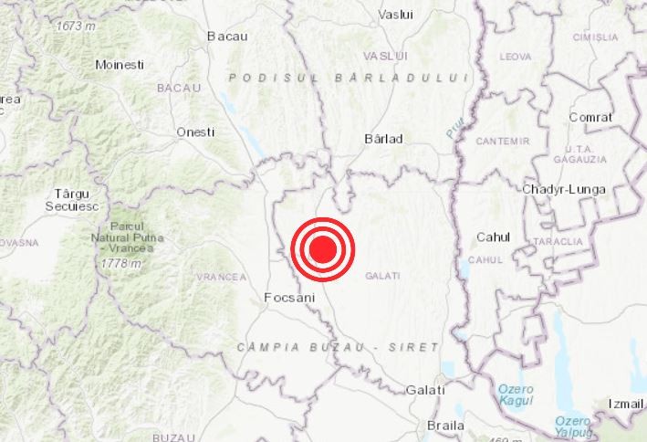 Un cutremur cu magnitudinea de 4,5 grade pe scara Richter s-a produs la ora 21:36 în Vrancea, la o adâncime de 120 de kilometri