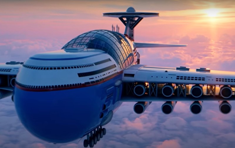 Un avion-hotel cu 5.000 de locuri ar putea zbura ani la rând fără oprire, alimentat cu energie nucleară