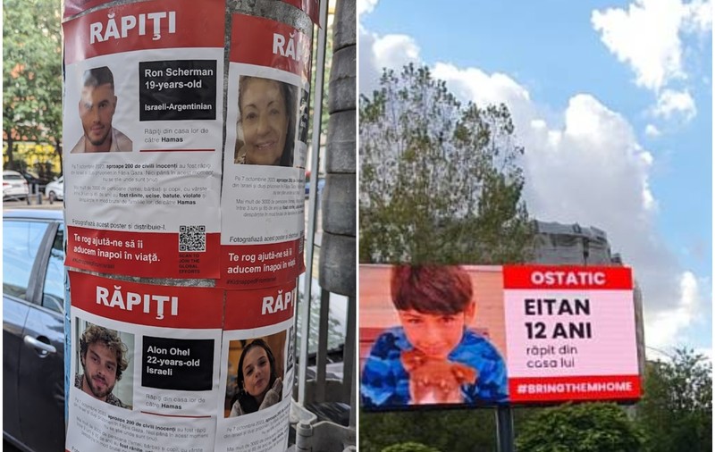 Cine sunt artiștii care au pornit campania de afișe cu israelieni răpiți de Hamas, lipite și în București. „Vrem să punem presiune pe politicieni”. Reacția ambasadorului Israelului 
