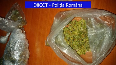În locuințele suspecților de contrabandă au fost descoperite și 200 de grame de canabis FOTO DIICOT Galați
