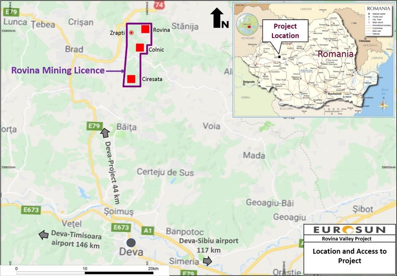 Zona de amplasare a Proiectului Rovina