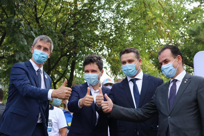 Dan Barna, Nicușor Dan, Ciprian Ciucu și Ludovic Orban, în 2020