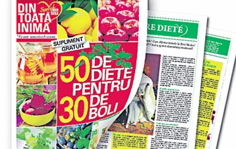 Revista «Din toată inima» îţi face cadou 50 de diete