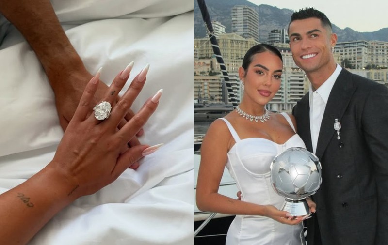Cât costă inelul de logodnă primit de Georgina Rodriguez de la Cristiano Ronaldo. Diamantul ar avea între 15 și 37 de carate
