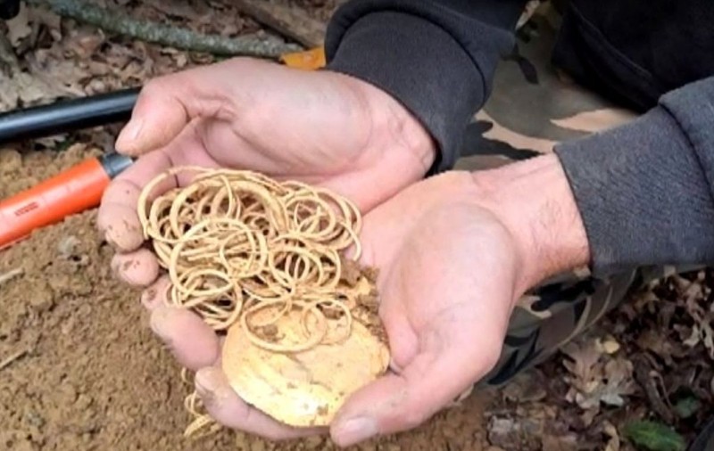 Tezaur de aur vechi de peste 3.000 de ani, găsit la Cluj de un vânător de comori cu un simplu detector de metale