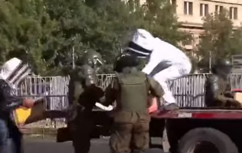 Cu stupii la miting: Polițiști chilieni, înțepați de albine la o demonstrație a apicultorilor