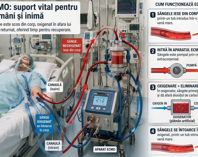 Ce e ECMO, intervenția medicală invazivă la care ar putea fi supus Mircea Lucescu, pentru a fi menținut în viață