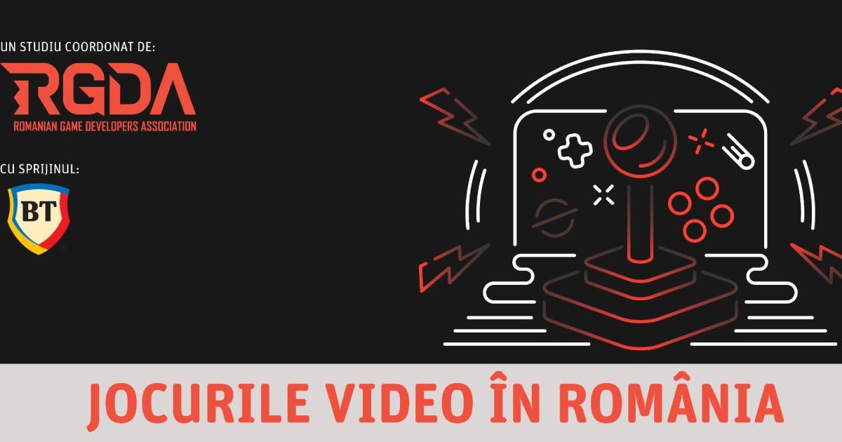 Logoul RGDA împreună cu artă vizuală inspirată din jocurile video.