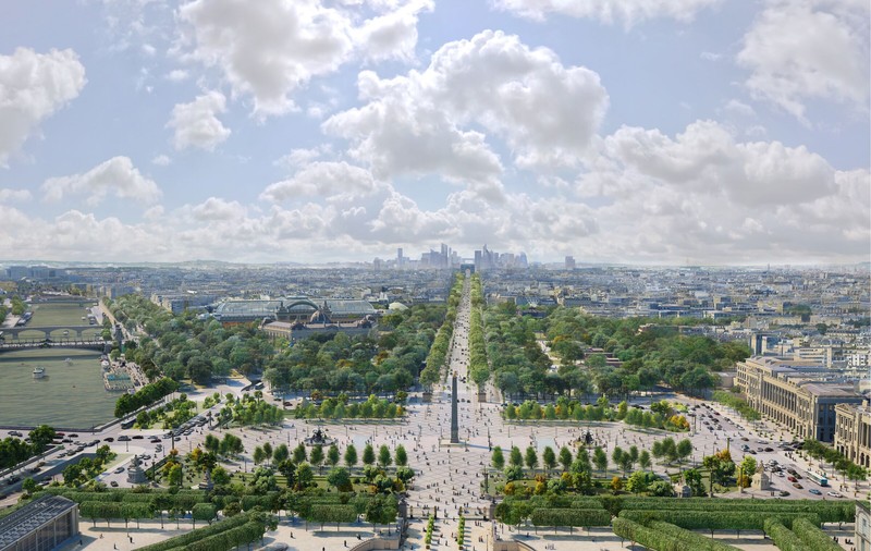 Cum va arăta Champs-Elysées în doi ani. Vor să planteze arbori pe 1,5 hectare din centrul orașului